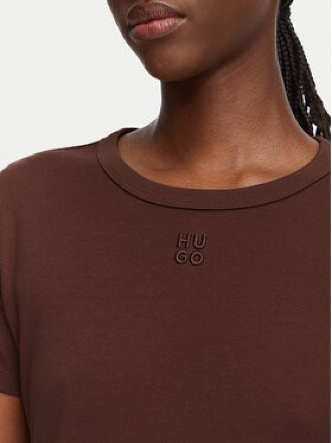 HUGO T-Shirt Deloris 50512002 Brązowy Regular Fit