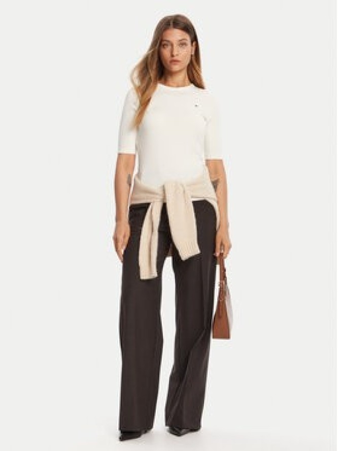 Tommy Hilfiger Bluzka WW0WW47308 Écru Slim Fit