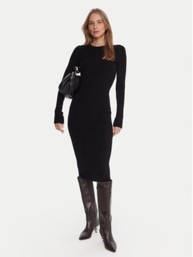 Kontatto Sukienka dzianinowa 3M0829C Czarny Slim Fit