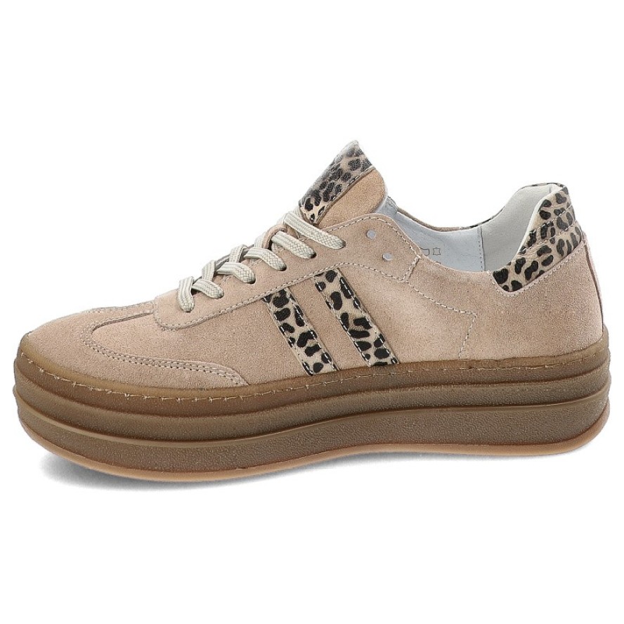 Beżowe Sneakersy Armodo Stylowe Obuwie Damskie Panterka