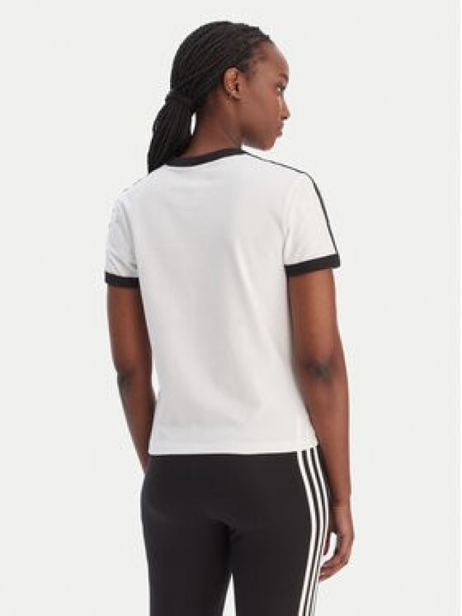 adidas T-Shirt 3-Stripes KD3683 Biały Slim Fit