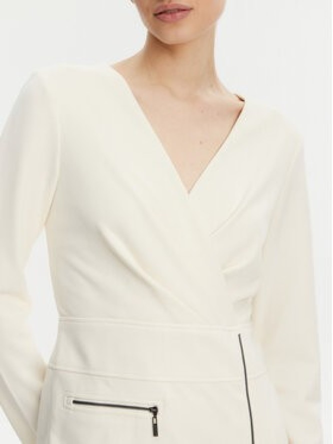 DKNY Sukienka koktajlowa DD4JI62A Écru Slim Fit