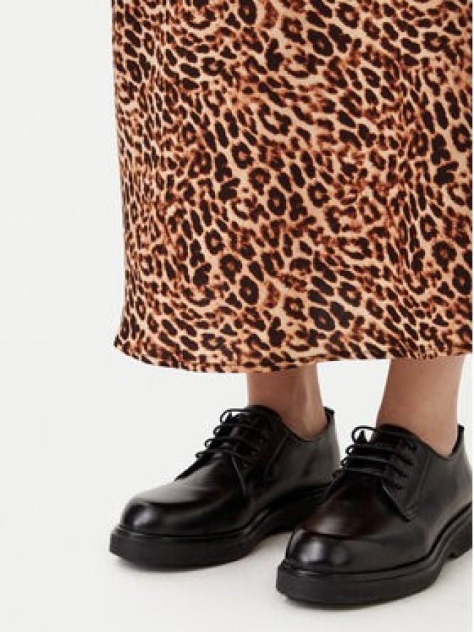 Pieces Spódnica midi Franan 17116541 Brązowy Regular Fit