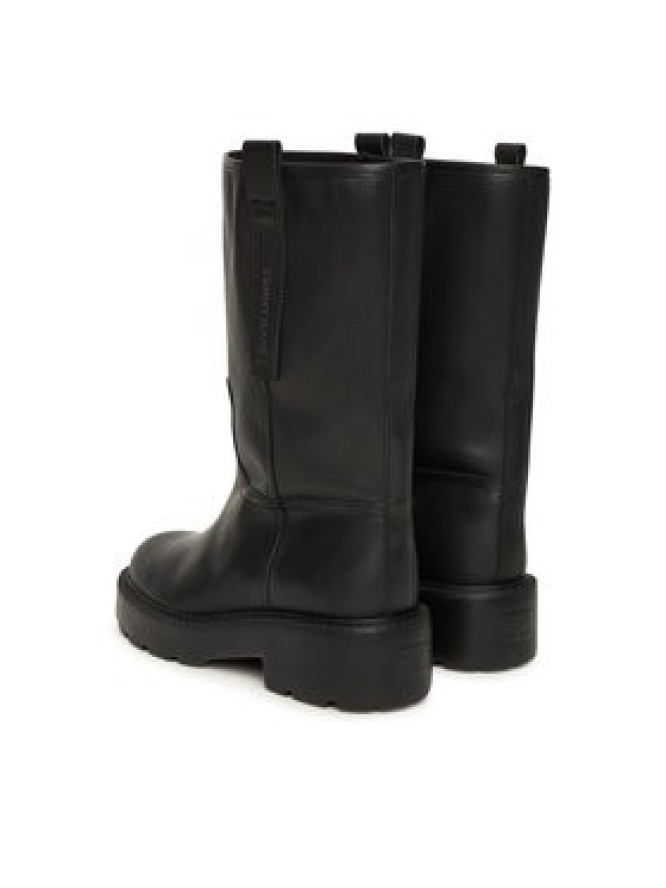Tommy Jeans Botki Tjw Leather Mid Tubular Boot EN0EN02834 Czarny