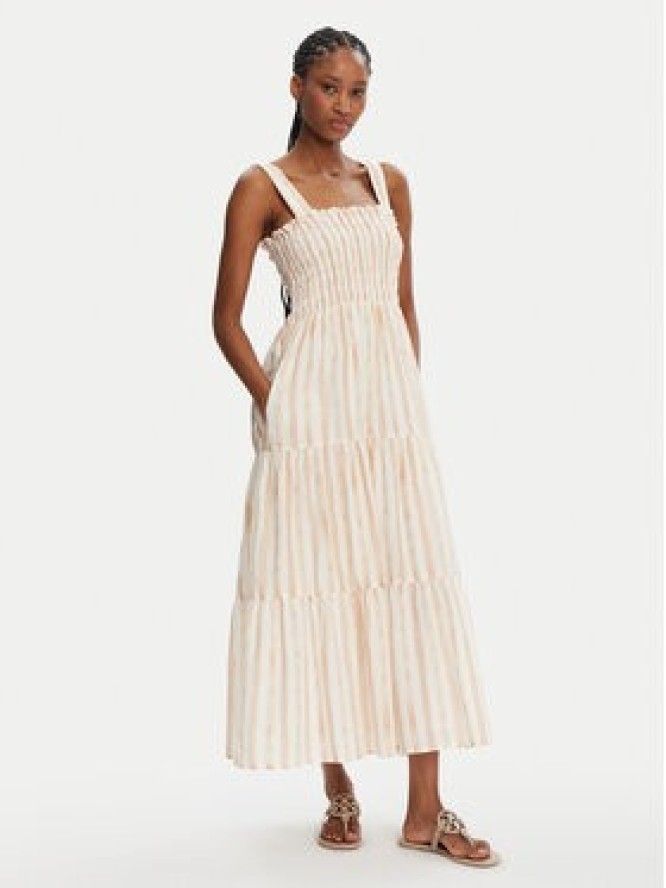 Seafolly Sukienka letnia Shirred 55402-DR Beżowy Regular Fit