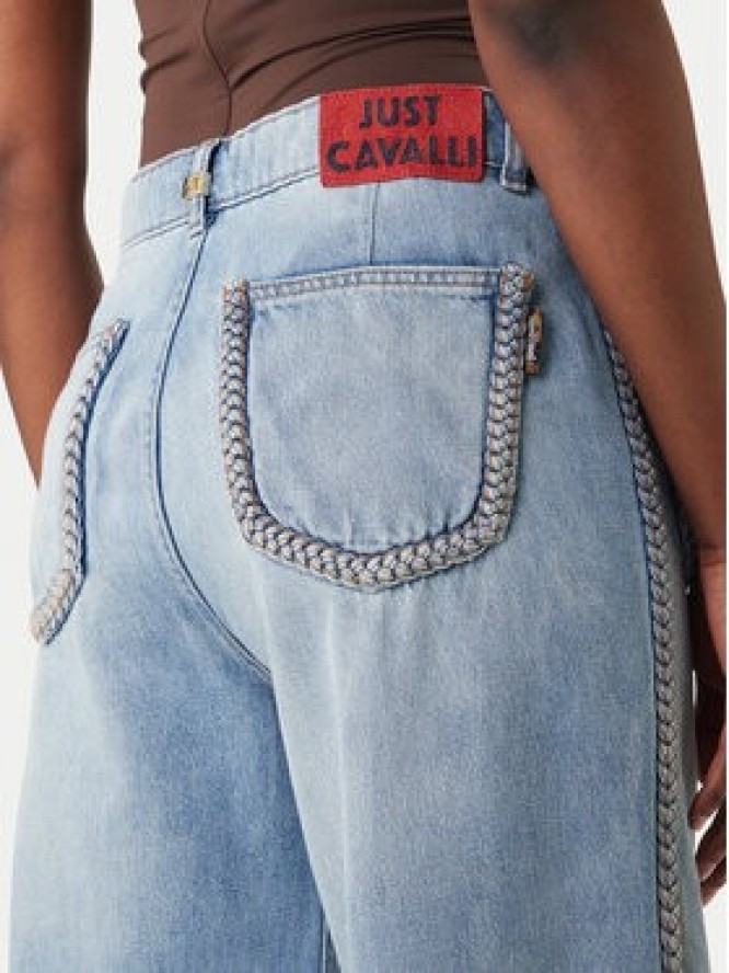 Just Cavalli Jeansy 80PAB5T2 CDWCH Granatowy Straight Fit