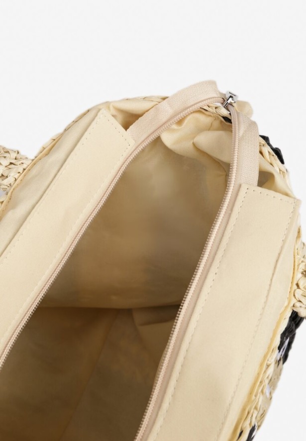 Czarna Torebka Shopper Plażowa z Napisem Navirael