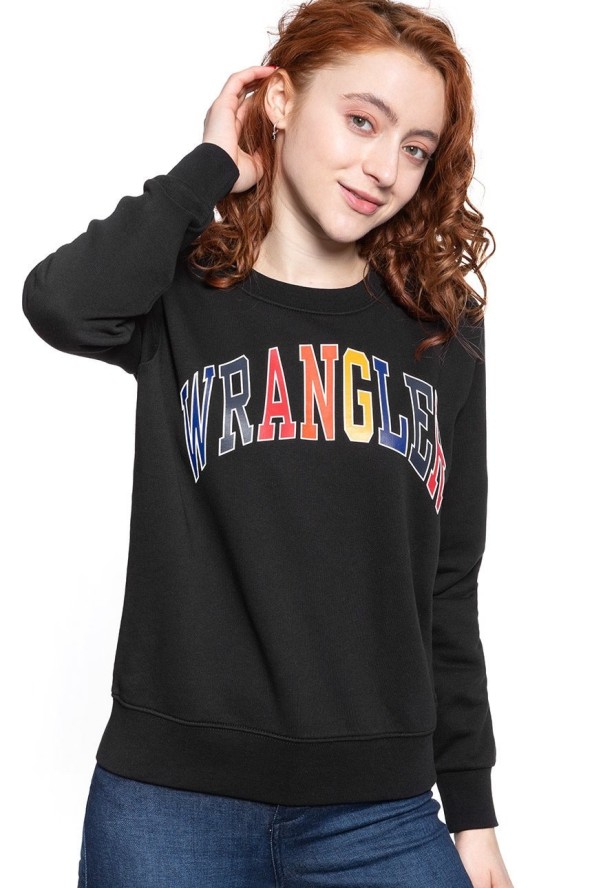BLUZA WRANGLER REGULAR SWEAT BLACK W6N2HA100 112130785