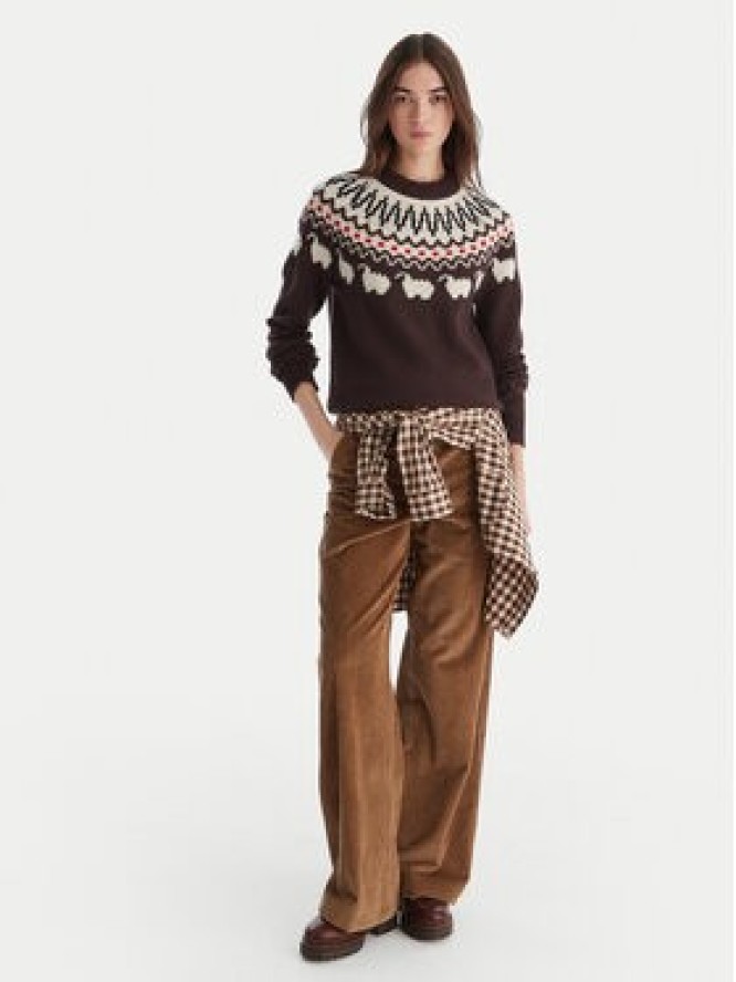 Hunter Sweter Ashie HARW0074251 Brązowy Regular Fit