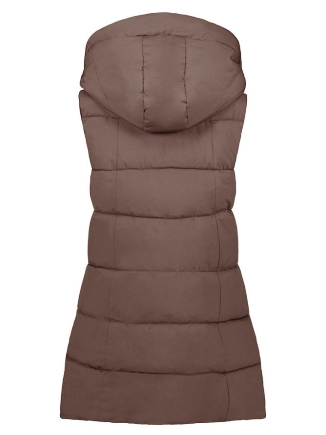 Geographical Norway Kamizelka pikowana "Dolbar" w kolorze ciemnobrązowym rozmiar: S