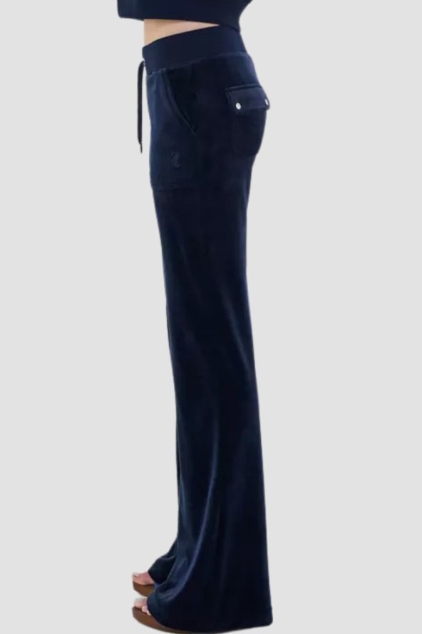 JUICY COUTURE Granatowe spodnie dresowe damskie Layla Low Rise Pocket, Rozmiar S