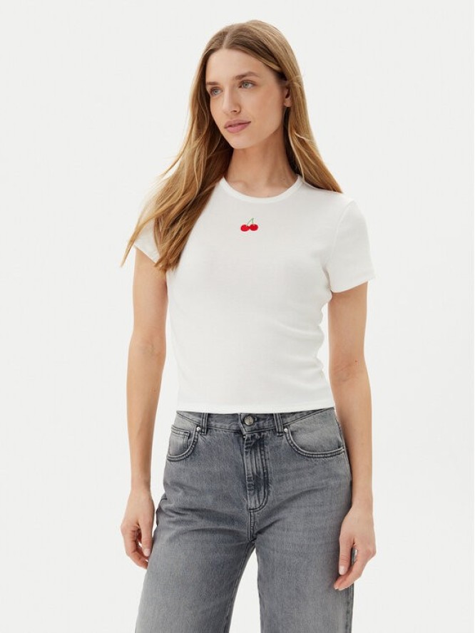 ONLY T-Shirt Daniella 15350554 Biały Slim Fit