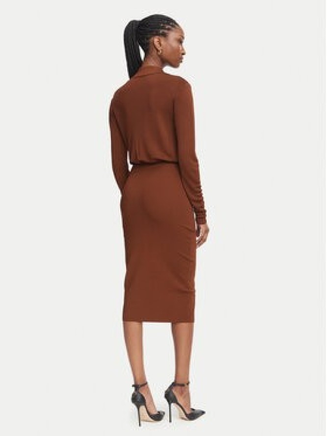 Elisabetta Franchi Sukienka koktajlowa AM-19S-66E2-V500 Brązowy Slim Fit
