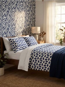 Komplet wzorzystej pościeli - granatowy