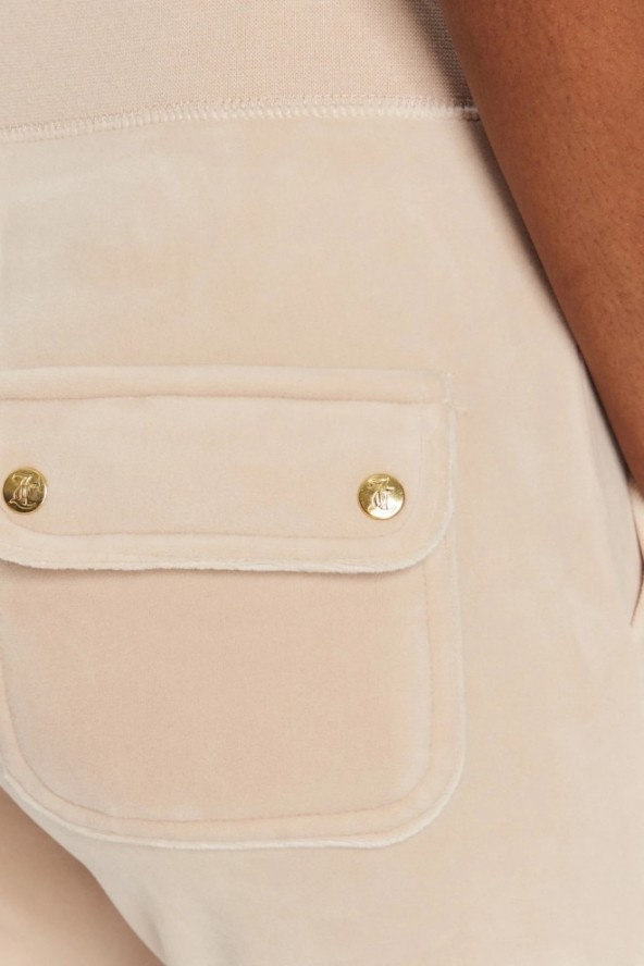 JUICY COUTURE Piaskowe damskie spodnie dresowe Del Ray Gold, Rozmiar M
