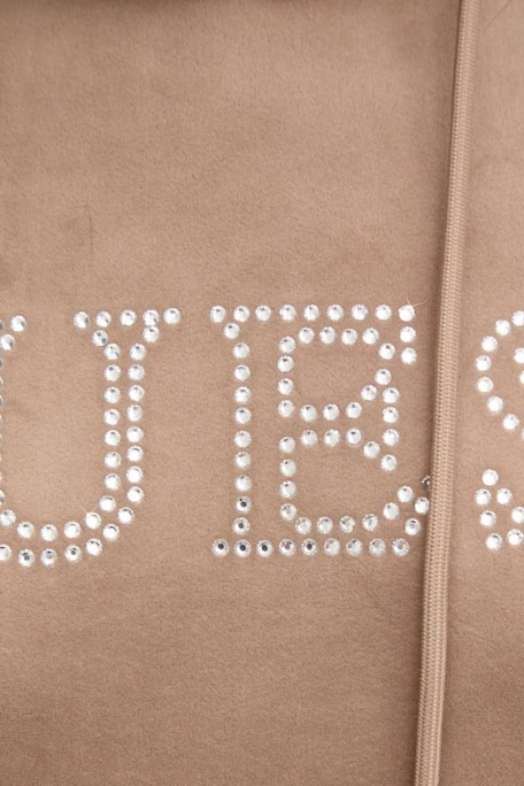 GUESS Brązowa welurowa damska bluza Couture, Rozmiar M