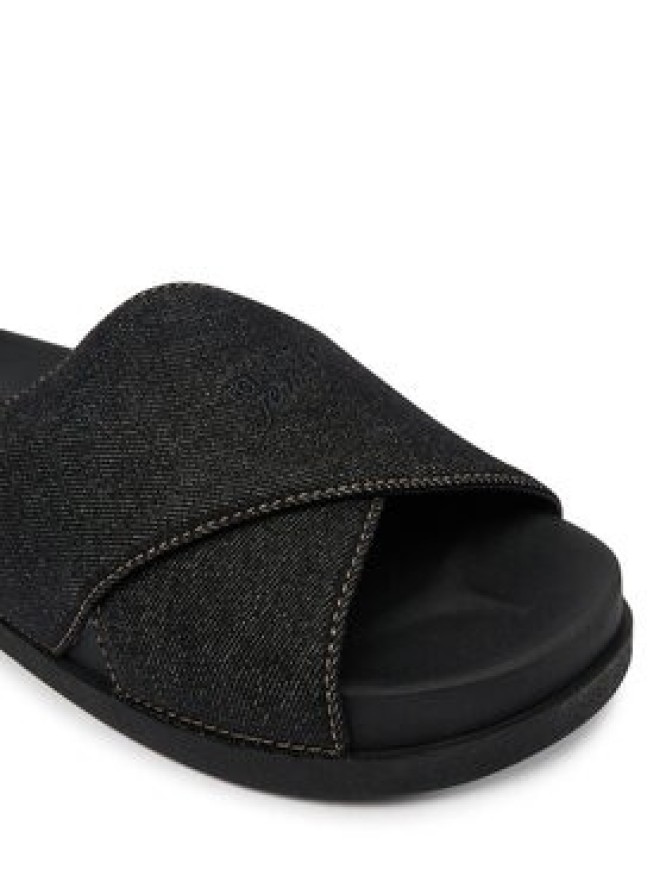 Tommy Jeans Klapki Tjw Comfort Slides Washed Denim EN0EN02898 Czarny