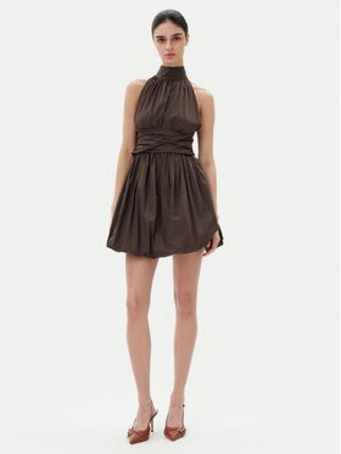 ViCOLO Sukienka koktajlowa TD0606 Brązowy Regular Fit