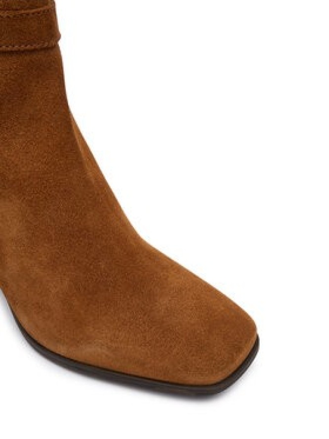 Tommy Hilfiger Botki Th Strap Suede Block Heel Boot FW0FW09521 Beżowy ciemny