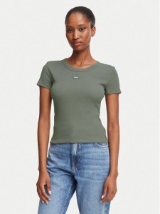 HUGO T-Shirt Easy 50523924 Zielony Slim Fit