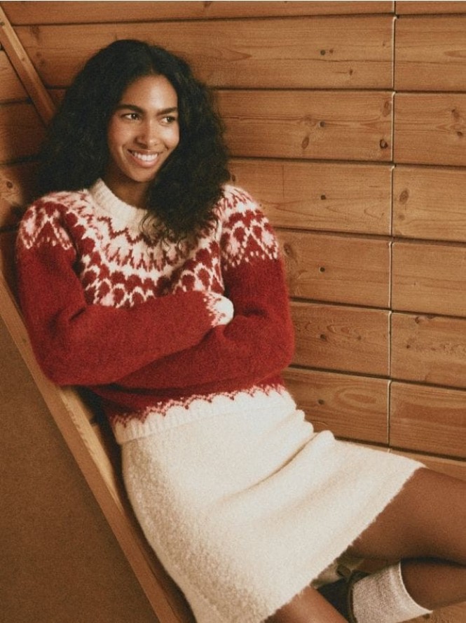 Wzorzysty sweter - wielobarwny