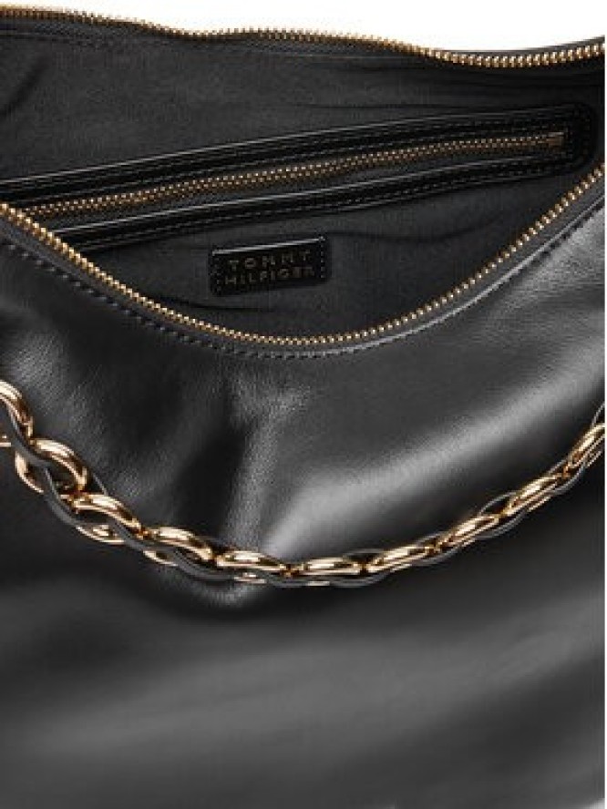 Tommy Hilfiger Torebka Moon Leather Hobo AW0AW17468 Czarny