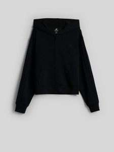 4F Bluza dresowa regular z modalem damska - czarna L