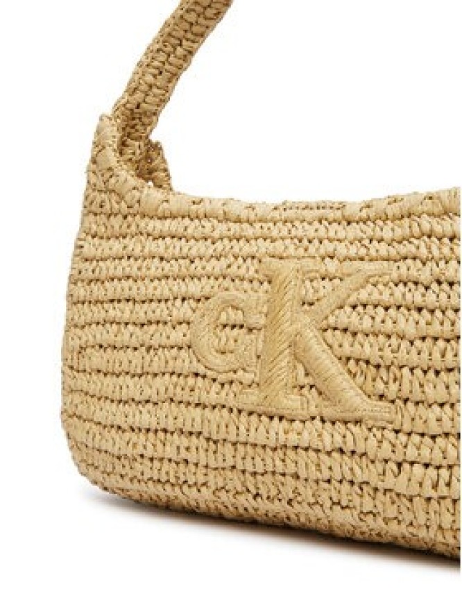 Calvin Klein Torebka Bold Ck Raffia Sm Shoulder Bag LV04F3449G Brązowy