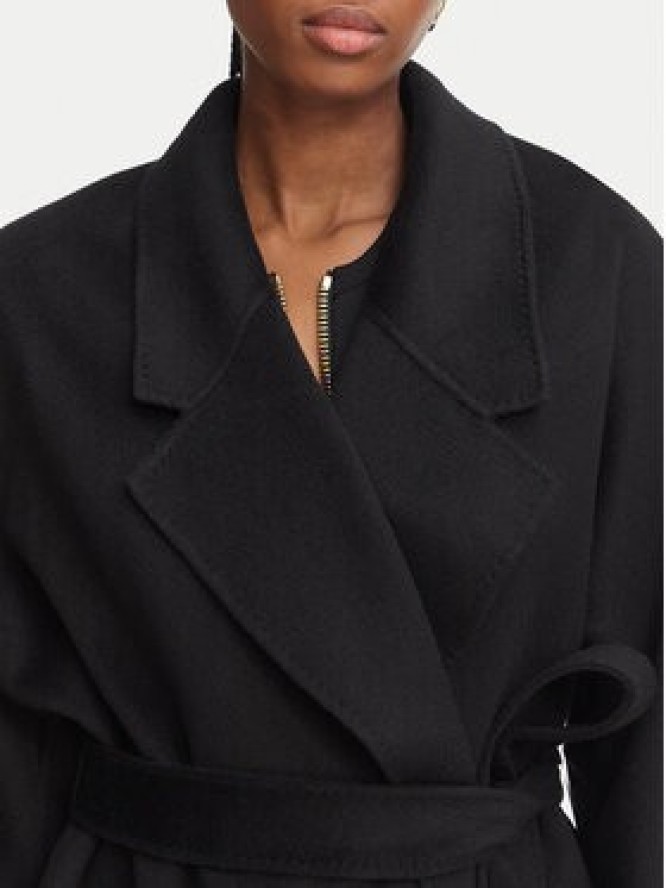 Elisabetta Franchi Płaszcz wełniany CP-01D-66E2-V850 Czarny Regular Fit