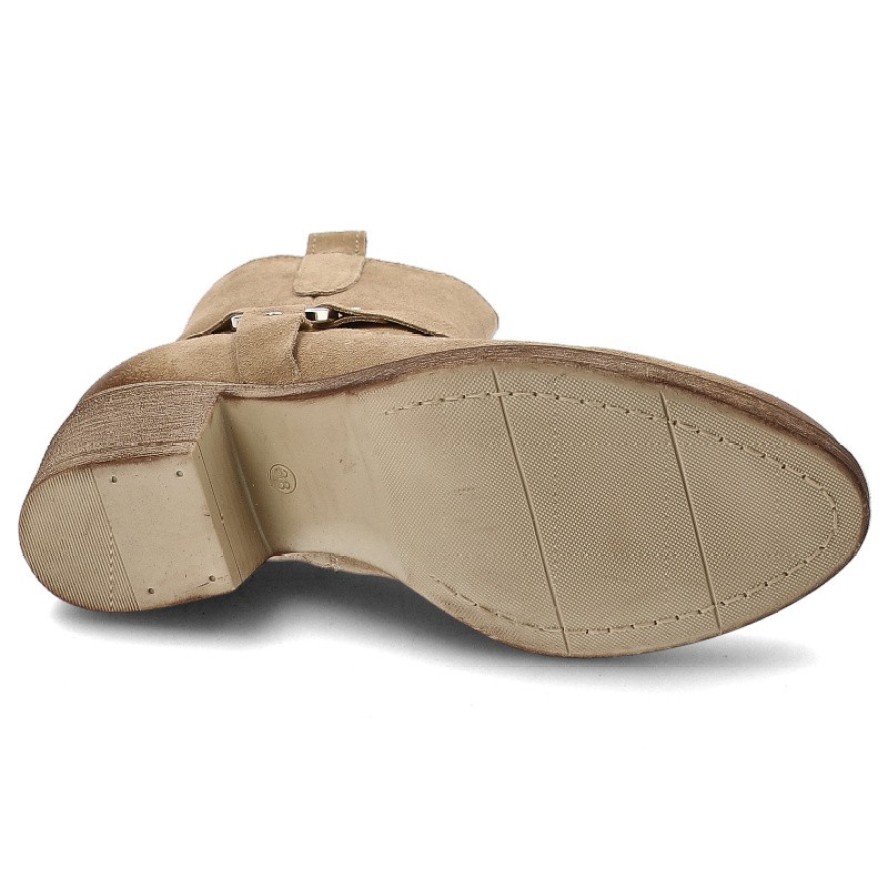 Beżowe Kowbojki Armodo Stylowe Obuwie Damskie