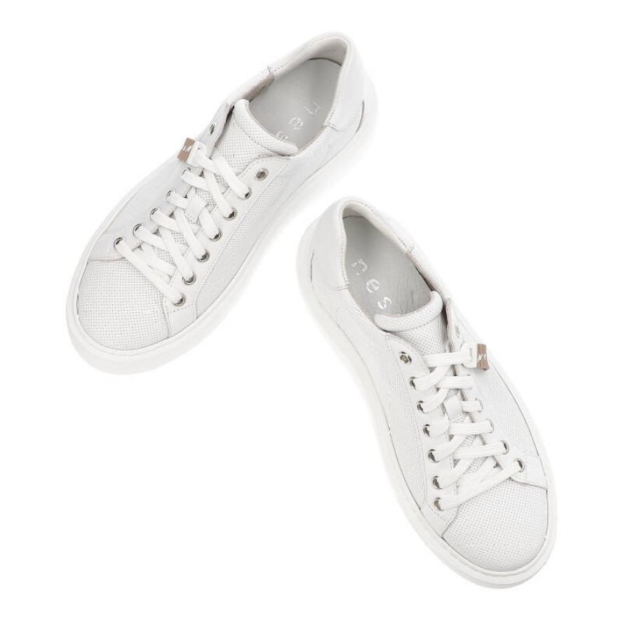 Białe Sneakersy Nessi Modne Półbuty Damskie