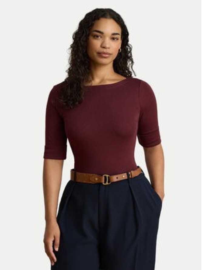 LAUREN RALPH LAUREN Bluzka 200654963196 Bordowy Slim Fit