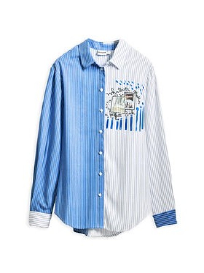 Desigual Koszula A Perfect Ride 25SWCW36 Niebieski Regular Fit