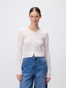 Sweter z koronki - biały