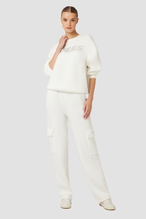 GUESS Damska bluza w kolorze ecru Cecilia, Rozmiar M