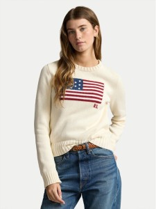 Polo Ralph Lauren Sweter 211896939002 Beżowy Straight Fit