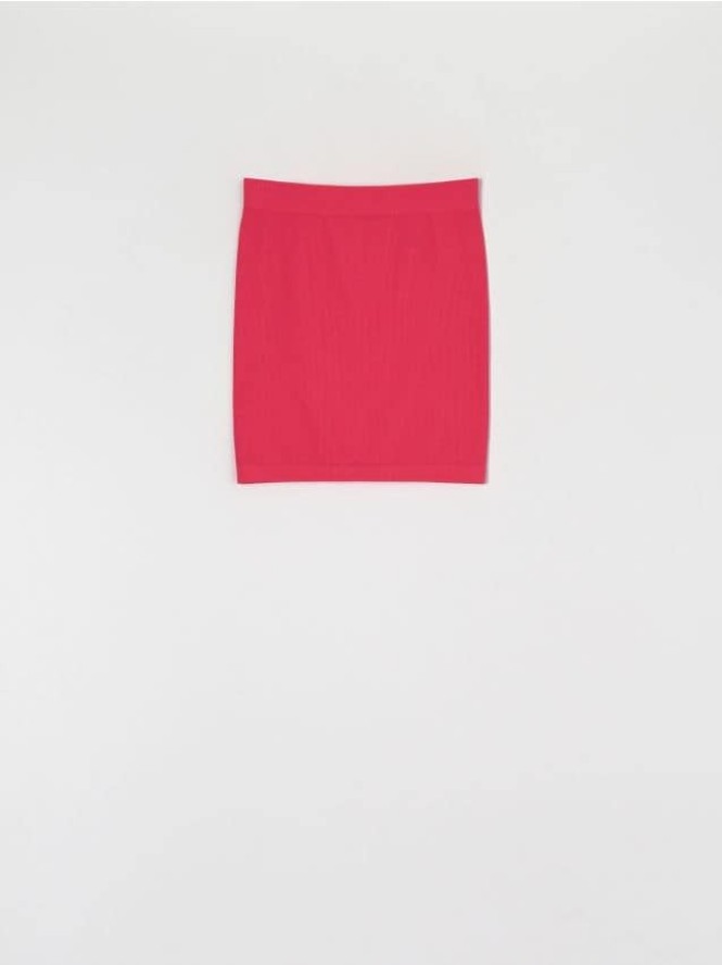 Spódnica mini prążkowana - różowy