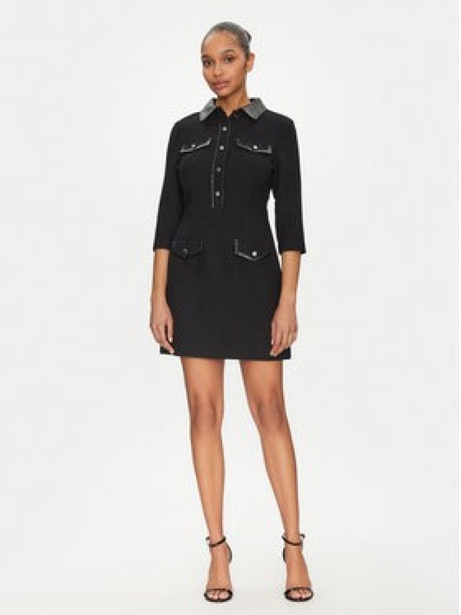 Morgan Sukienka dzianinowa 251-RUBIBI Czarny Slim Fit