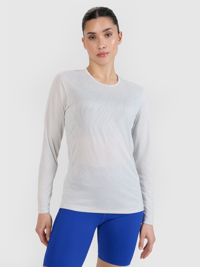 4F Longsleeve do biegania szybkoschnący damski - szary XS