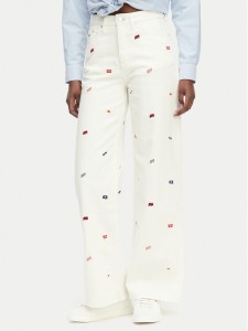 Tommy Jeans Jeansy Claire DW0DW23042 Kremowy Wide Leg