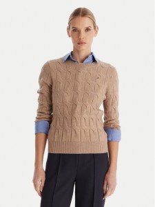 Tommy Hilfiger Sweter WW0WW43586 Beżowy Regular Fit