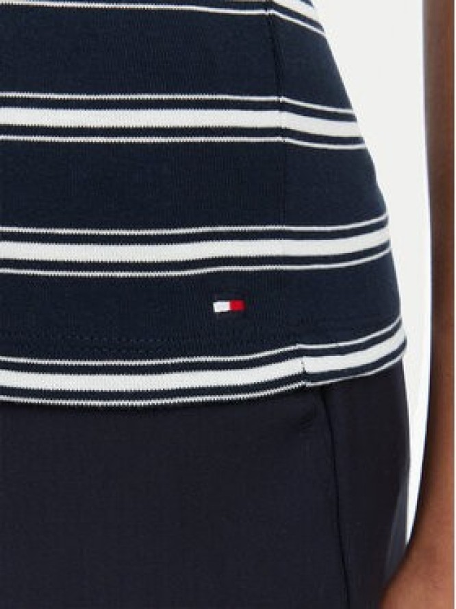 Tommy Hilfiger Top Multistripe WW0WW50025 Granatowy Slim Fit