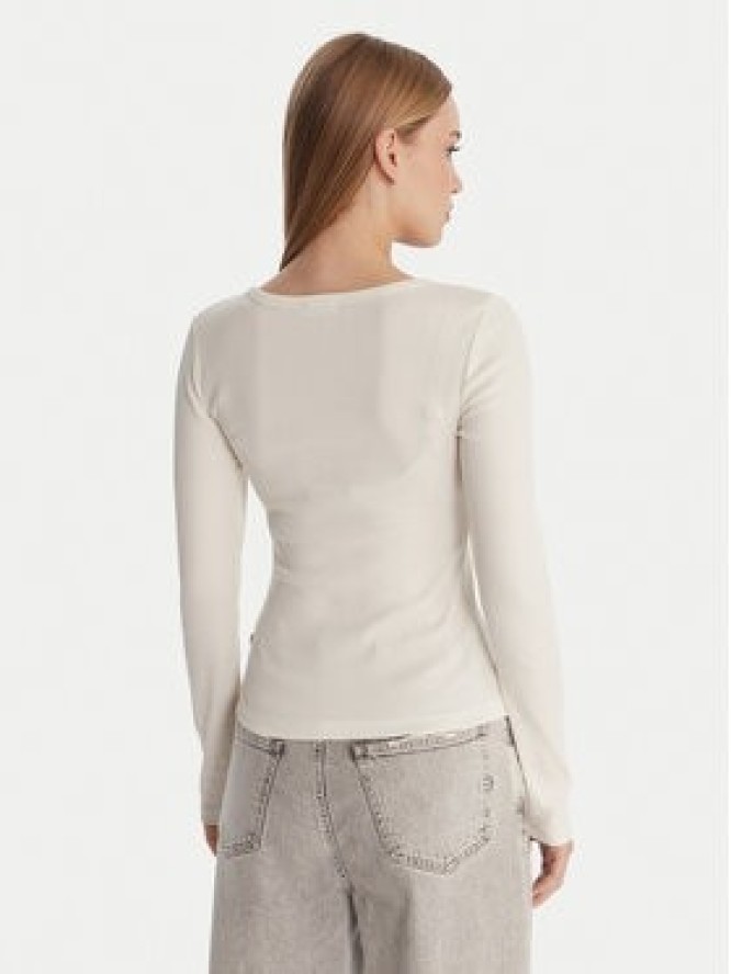 Guess Jeans Bluzka W6RP24 KA0H1 Écru Slim Fit