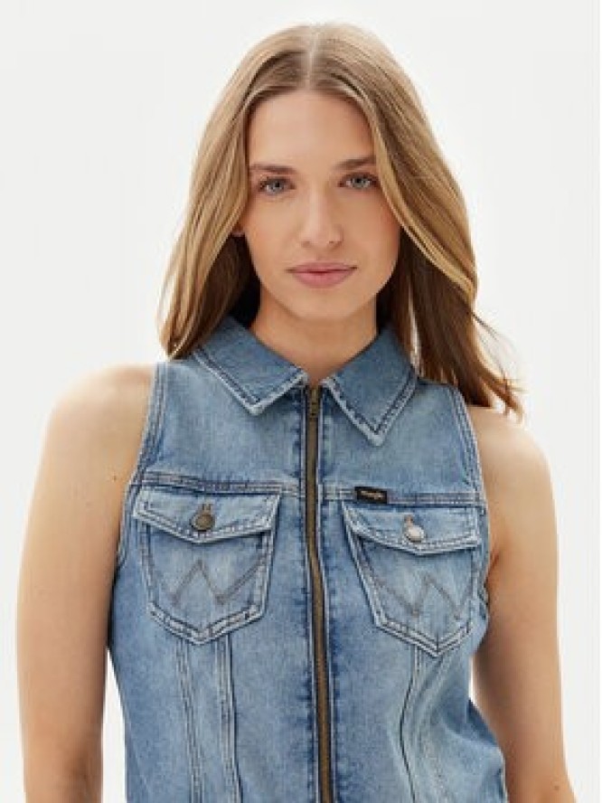 Wrangler Kamizelka 112362590 Niebieski Slim Fit