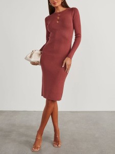 Milan Kiss Sukienka dzianinowa w kolorze czerwonym rozmiar: XL