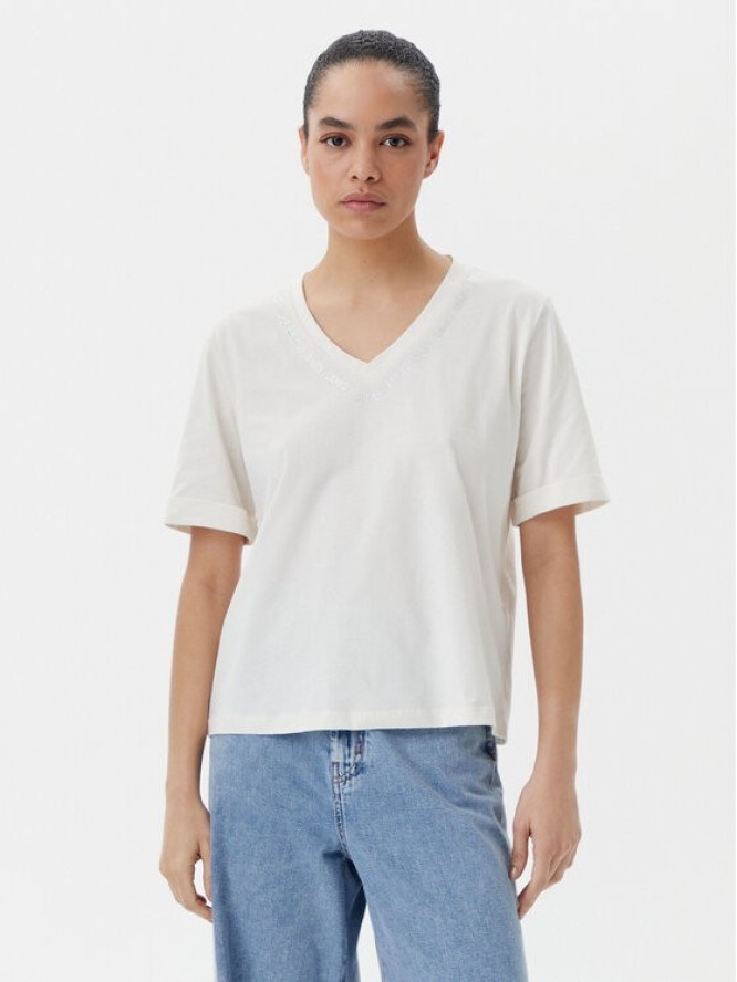 Liu Jo Sport T-Shirt TA5175 JS923 Écru Regular Fit