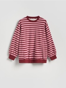 Bawełniana bluza w paski - wielobarwny