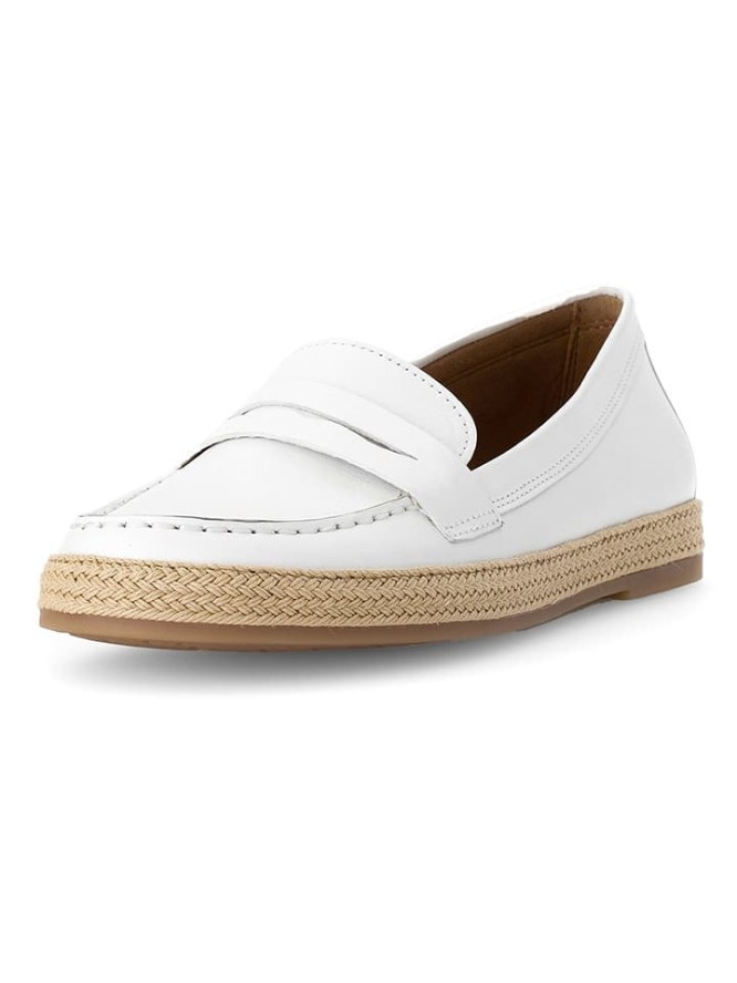 Gabor Skórzane mokasyny w kolorze białym rozmiar: 37