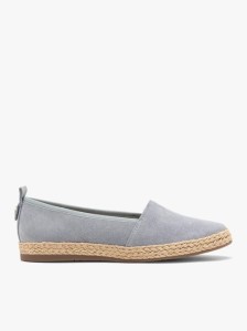 Niebieskie espadryle ze skóry welurowej