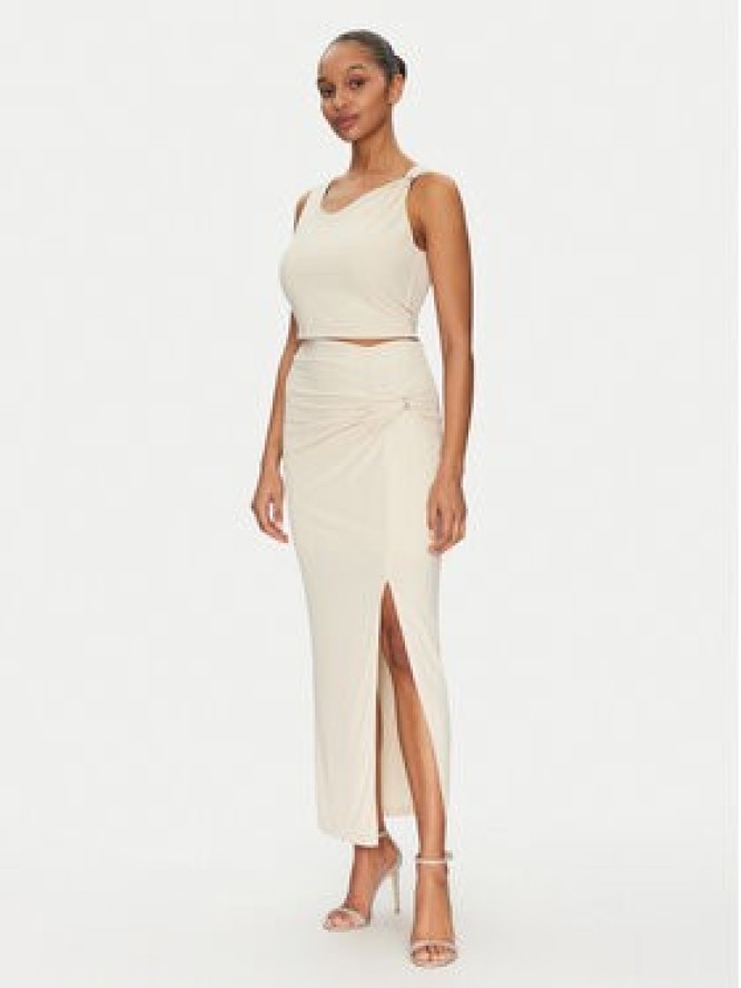 Guess Top W5GP22 KAQL2 Beżowy Regular Fit